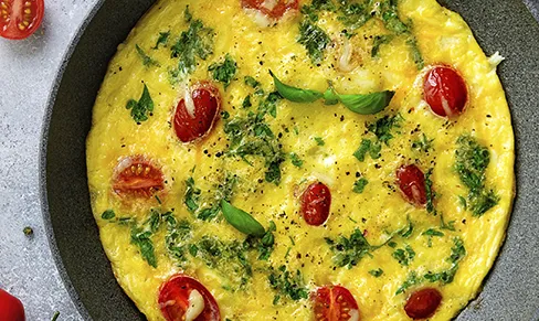 Omelet with egg and turmeric