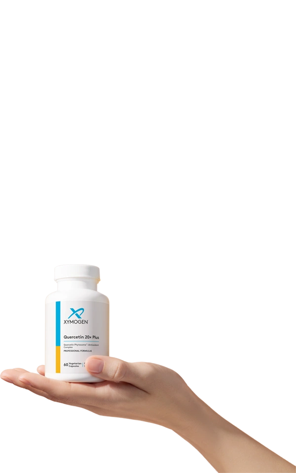 A bottle of XYMOGEN's Quercetin 20x Plus