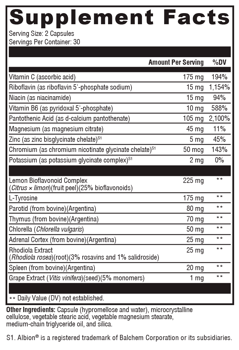 Adrenal Manager 60 C - Stress Support Vitamins | Xymogen