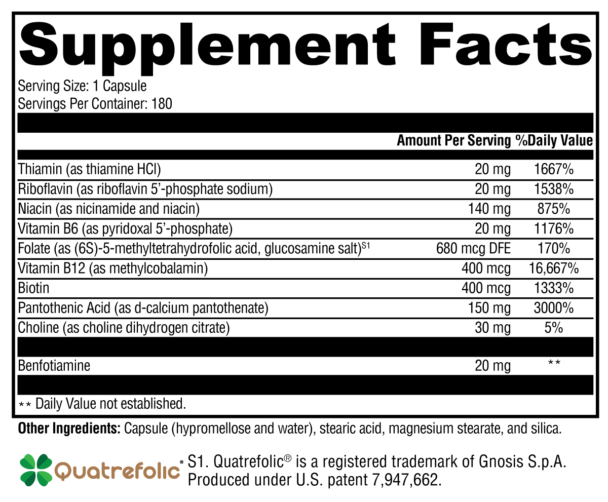 【BBxyb185 】ACTIAGE PRECIOUS EFFECTIVE B Activ Vitamin B Complex Supplement - 180 C | Xymogen