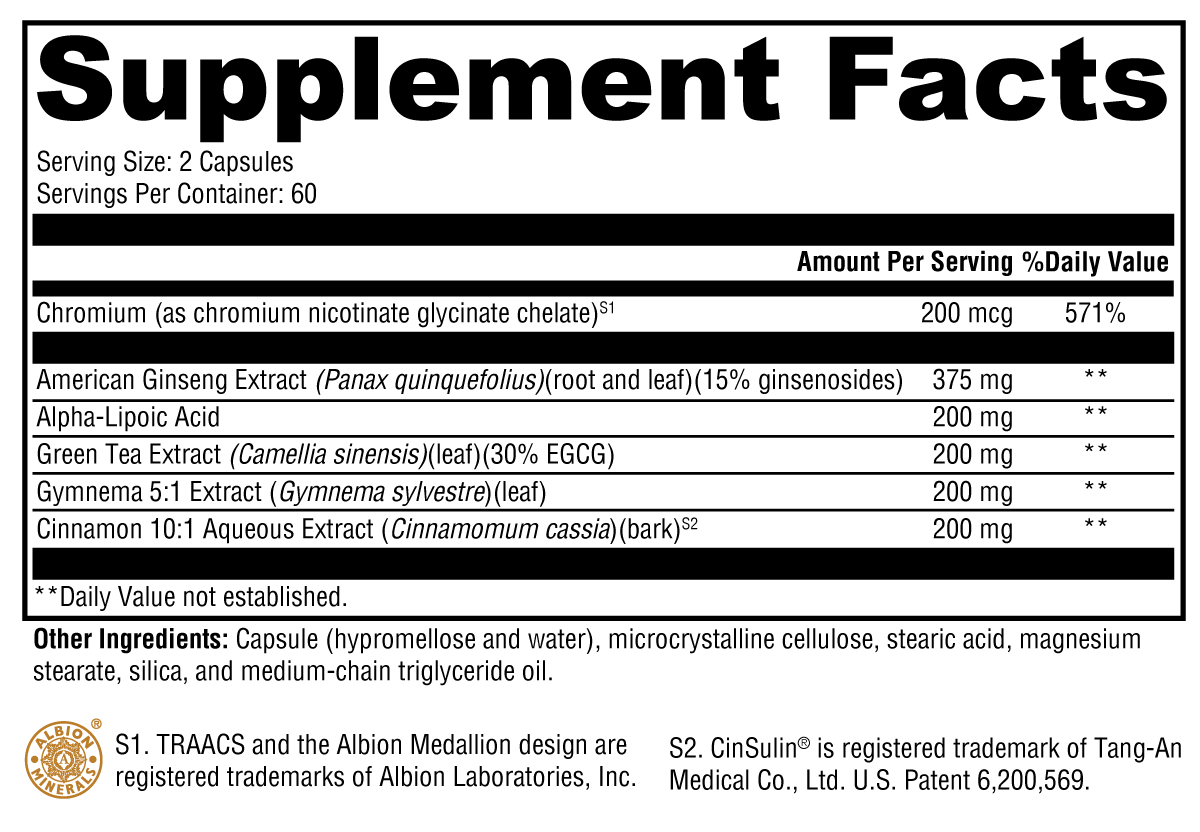 CinnDromeX 120 C - Vitamins for Glucose Metabolism | Xymogen