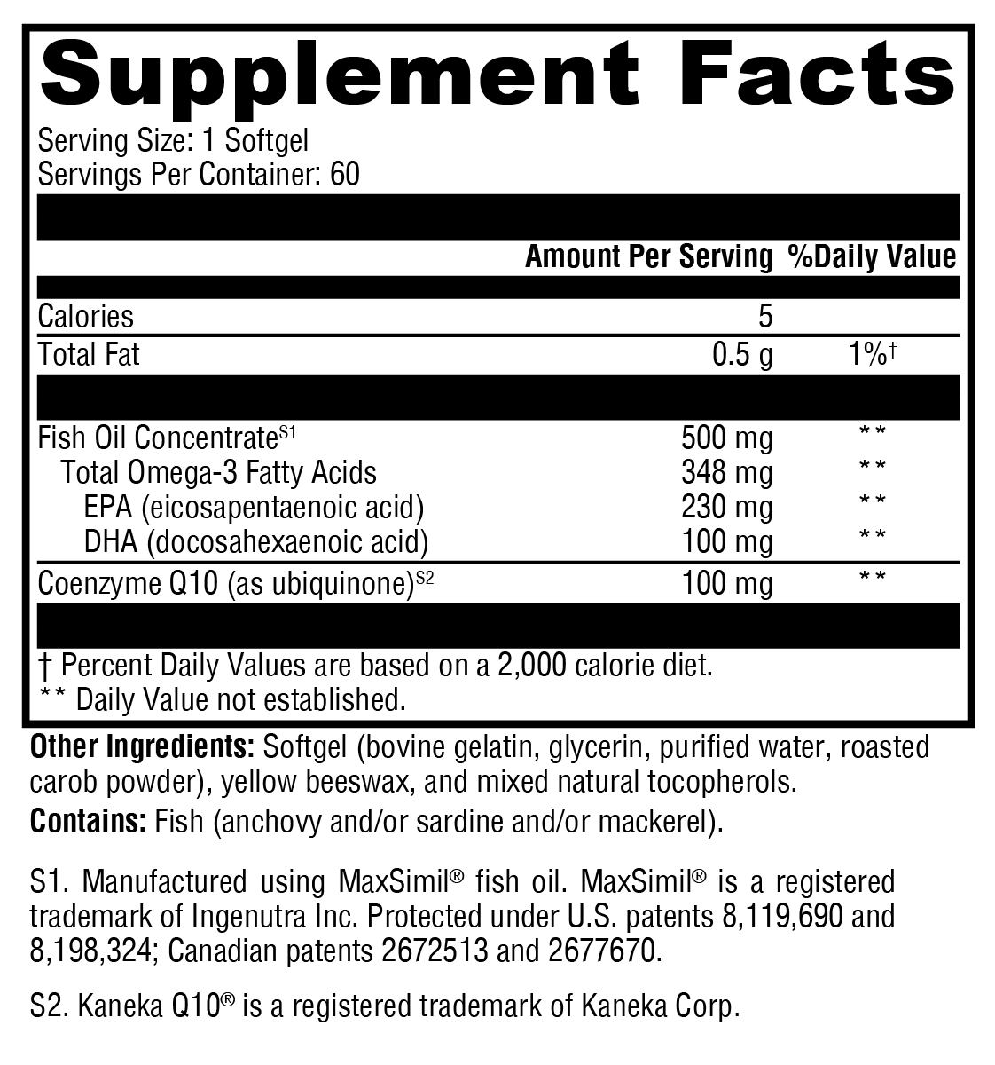 CoQmax Omega 100 mg - CoQ10 Supplement - 60 C | Xymogen