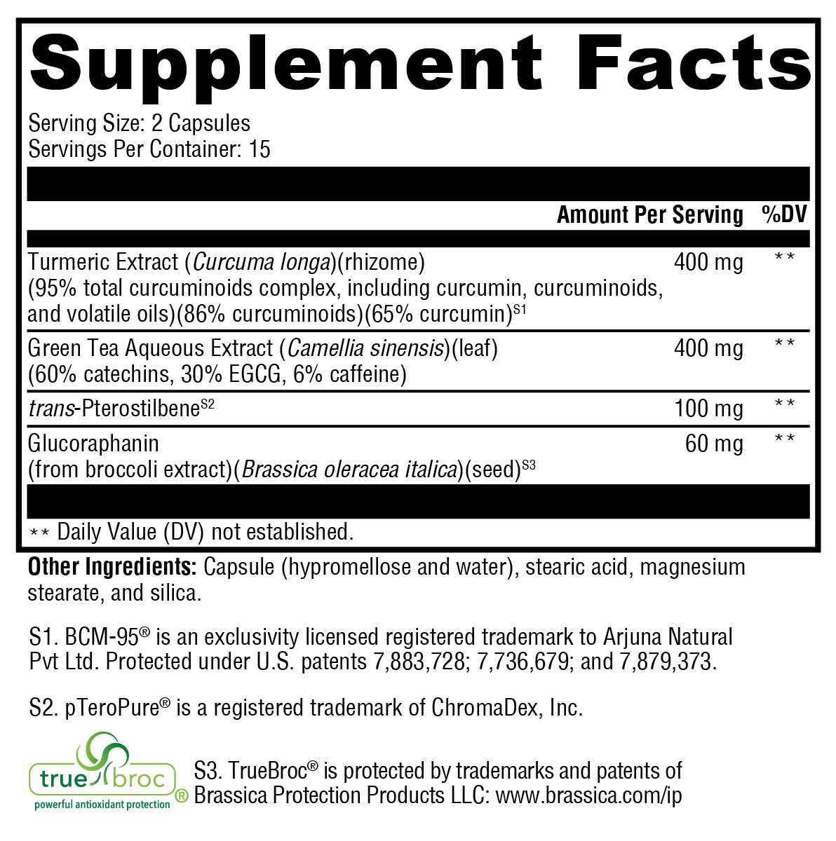 Supplement facts. For more information please call 1 (800) 647-6100