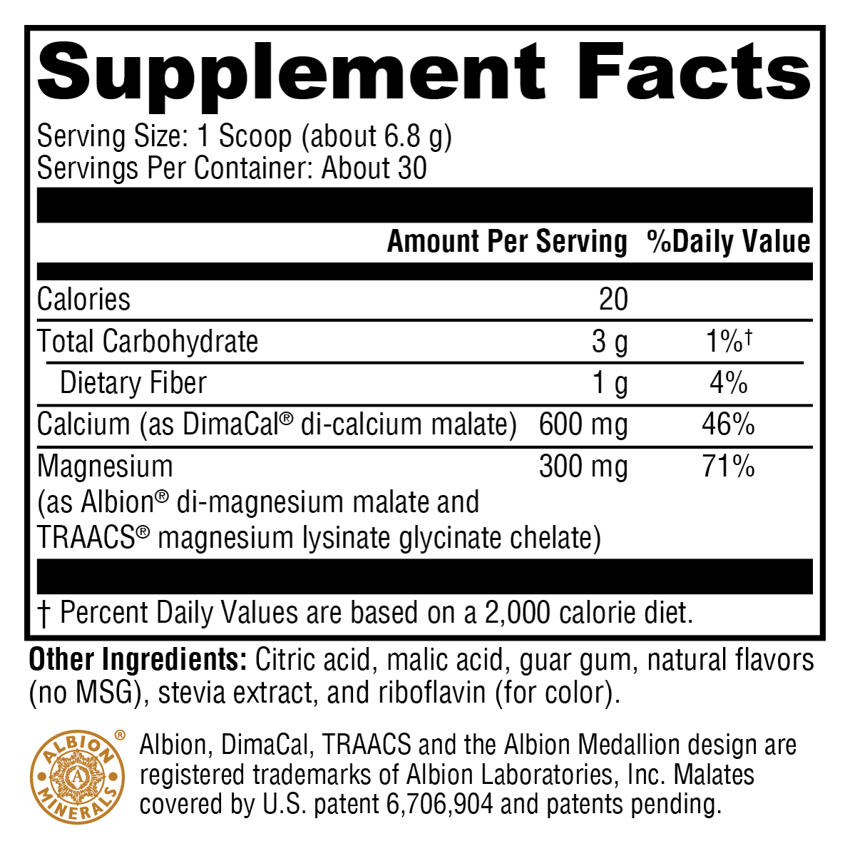 Supplement facts. For more information please call 1 (800) 647-6100