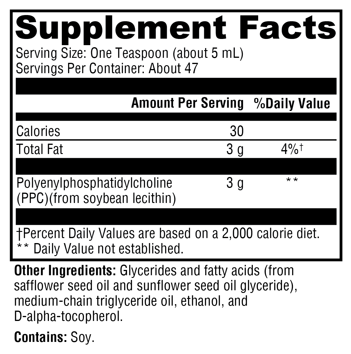 Supplement facts. For more information please call 1 (800) 647-6100