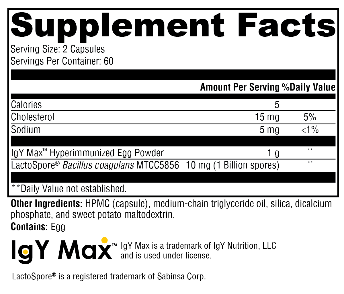 Supplement facts. For more information please call 1 (800) 647-6100