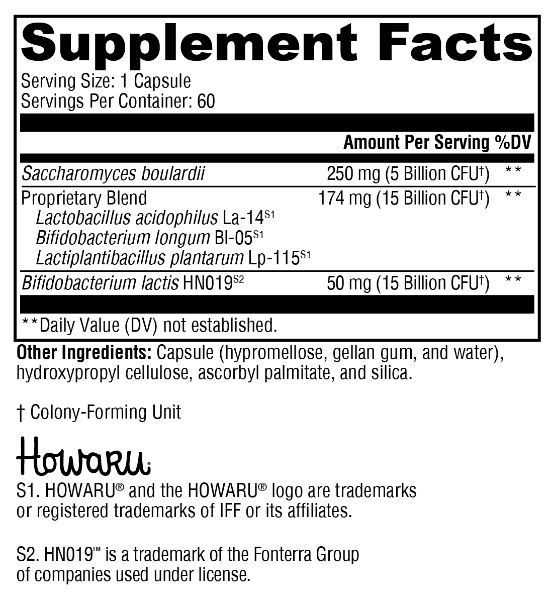 Supplement facts. For more information please call 1 (800) 647-6100