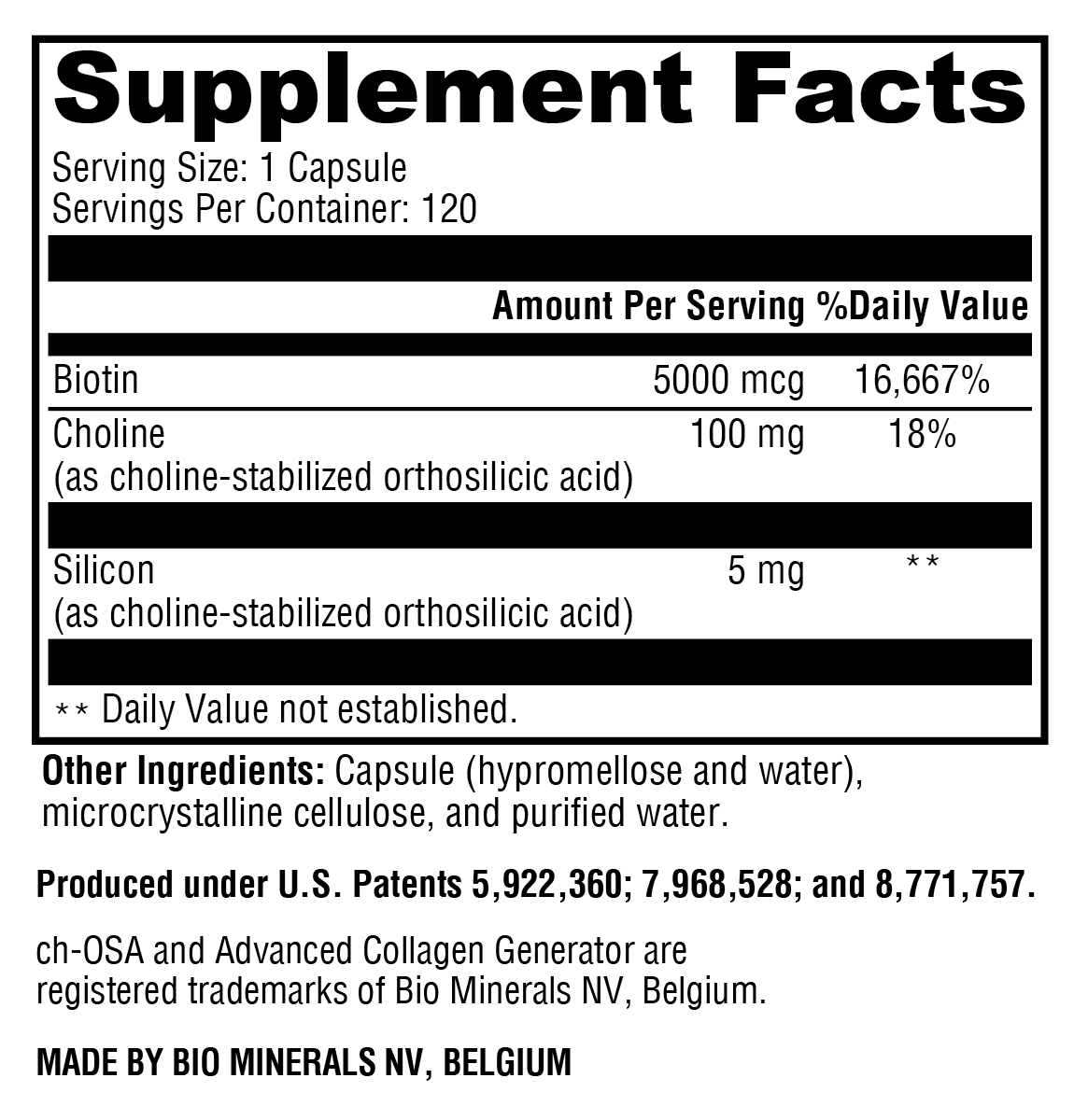 Supplement facts. For more information please call 1 (800) 647-6100