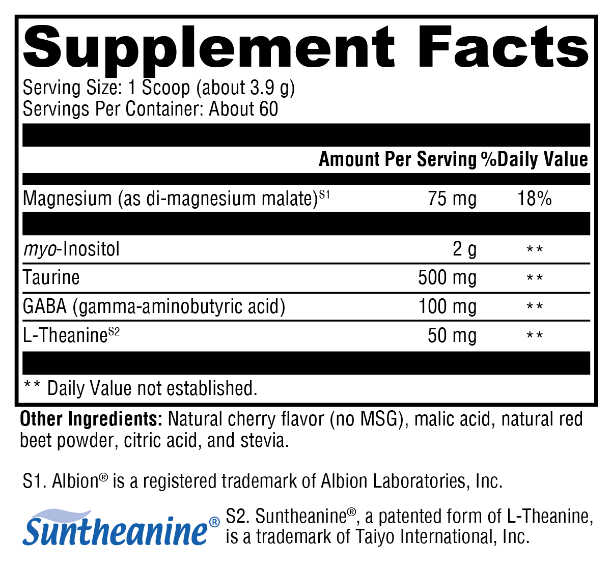 Supplement facts. For more information please call 1 (800) 647-6100