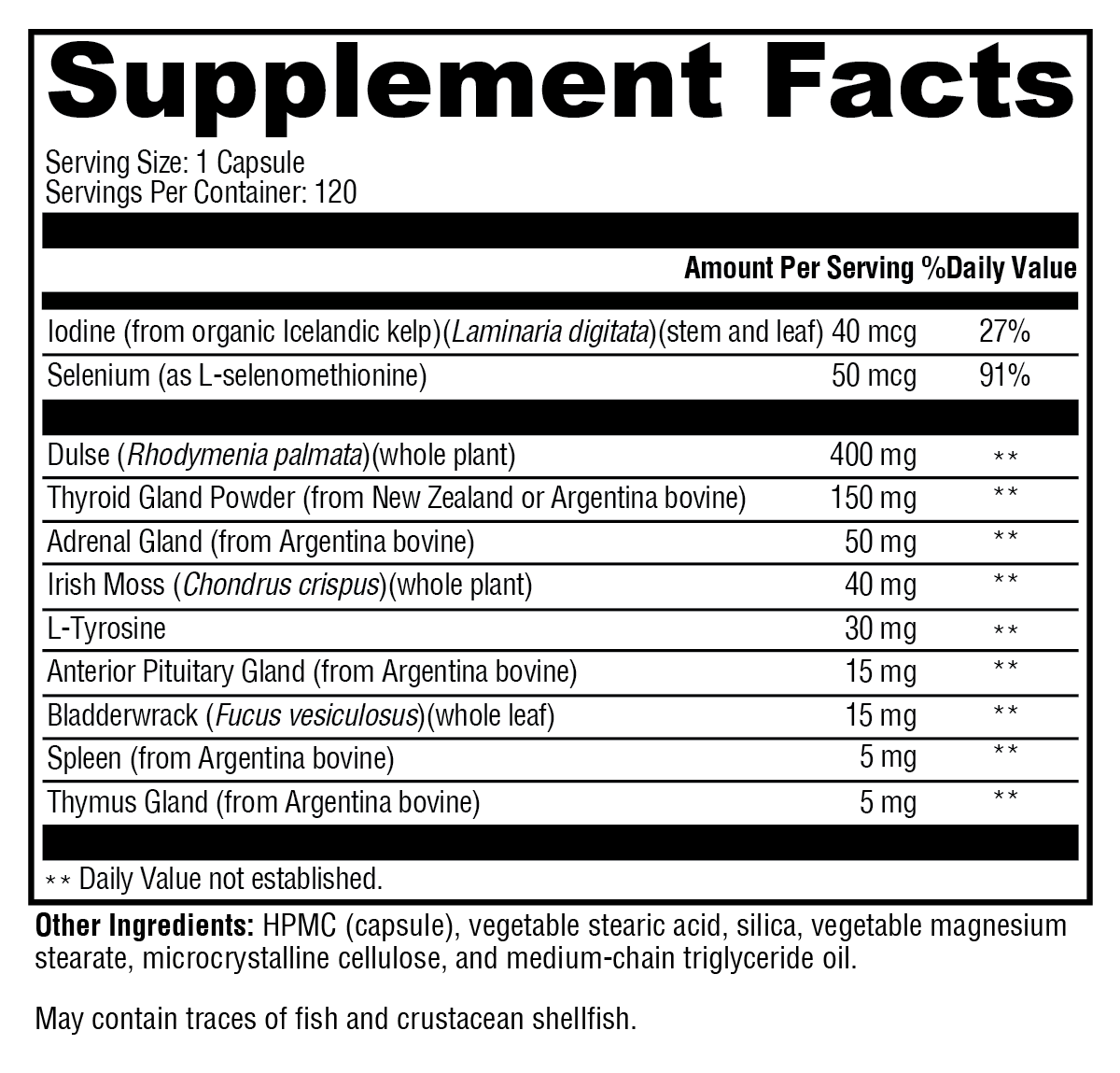Supplement facts. For more information please call 1 (800) 647-6100