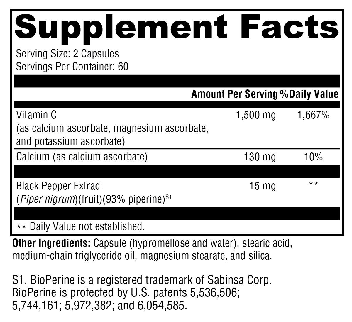 Supplement facts. For more information please call 1 (800) 647-6100
